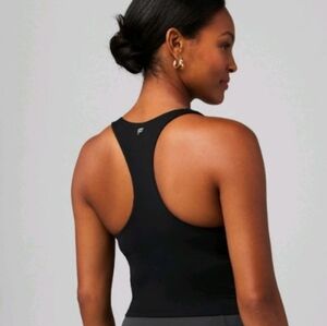 NWT Fabletics Anywhere Cropped Built-In Bra Tank Black Sz Xl